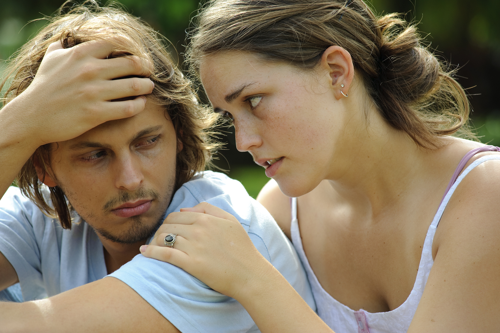 Couple argue and are not happy with each other