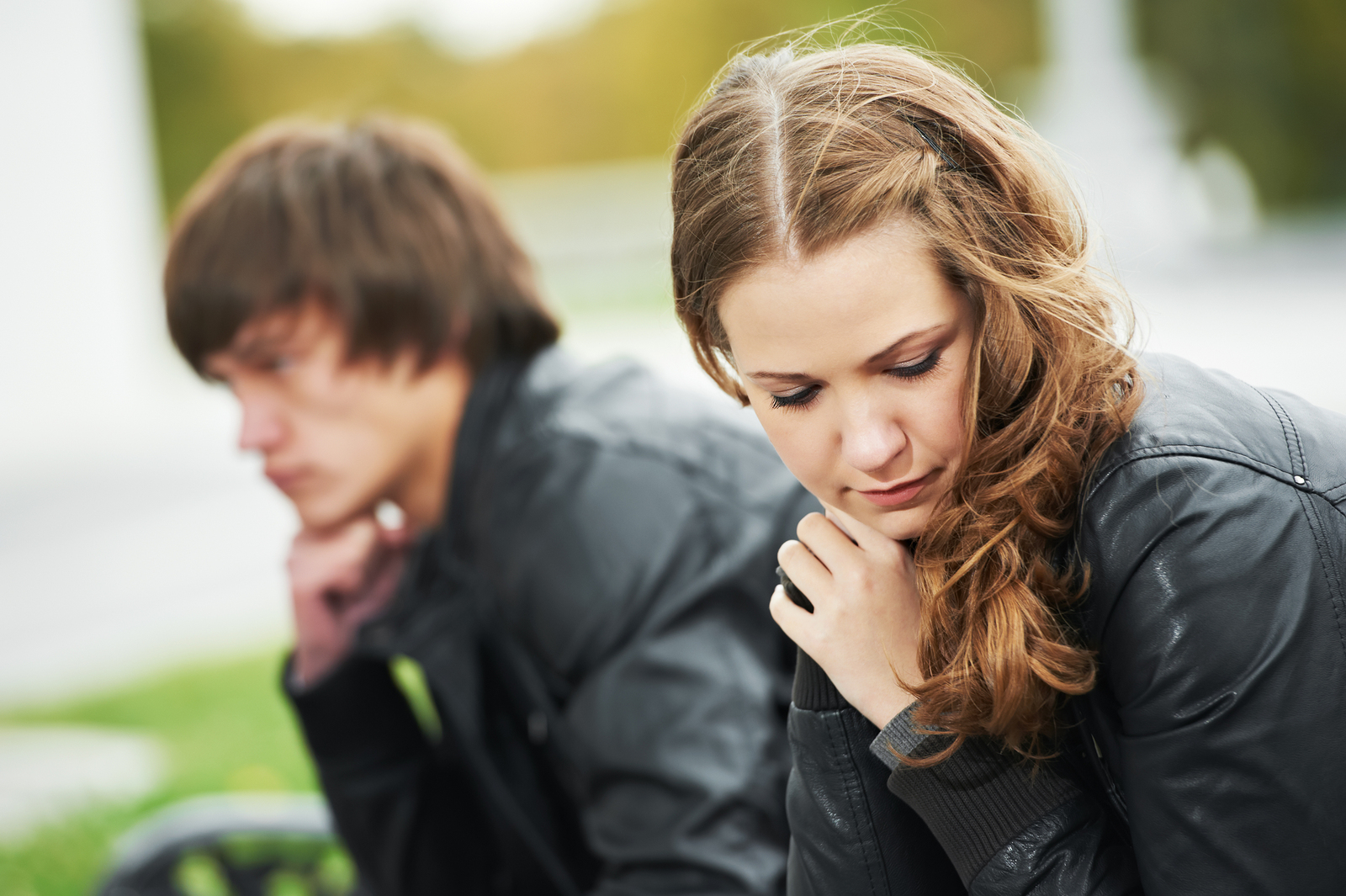 conflict and emotional stress in young people couple relationship outdoors